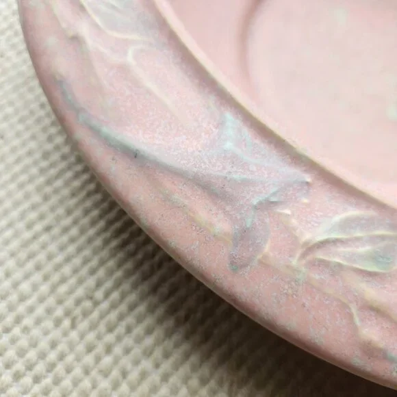 Roseville American Art Pottery Vintage Deco Pink Cremona Shallow Oval Bowl 1928 - Picture 2 of 8